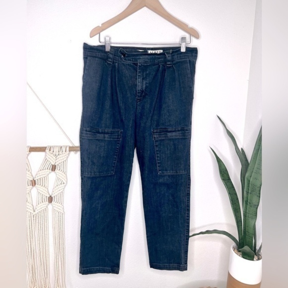 Prairie Underground Cargo Denim Jeans Utility pants Dark Wash ankle pant pockets